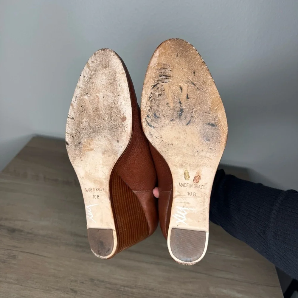 Matt Bernson Leather Half-d'orsay Wedge Bootie in Brown